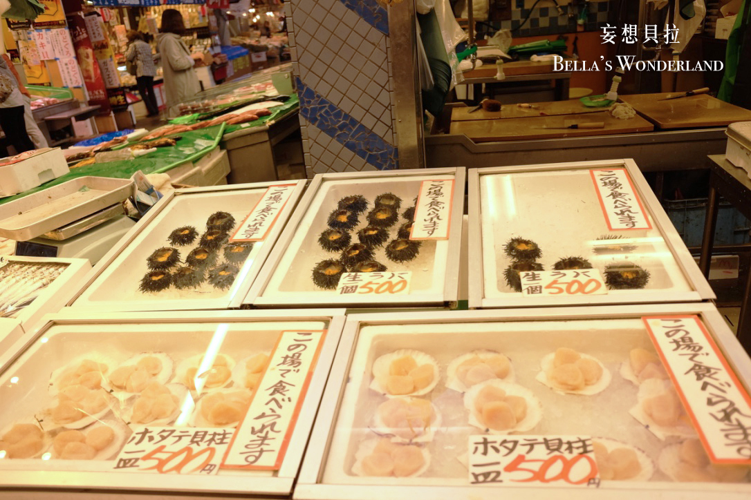 金澤美食 近江町市場的推薦美食地圖 海膽與生干貝