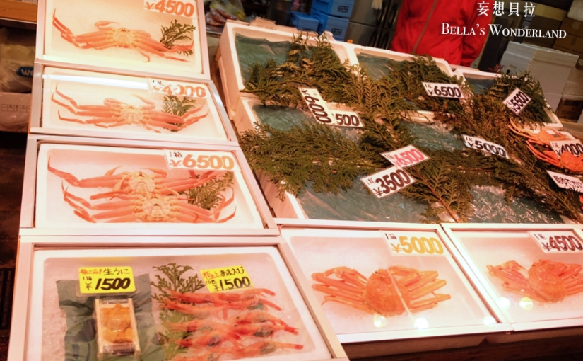 金澤美食 近江町市場的推薦美食地圖 生猛大螃蟹